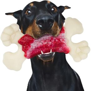 Dog Toys for Aggressive Chewers, Dog Toys for Large Dogs, Indestructible Dog Bones for Aggressive Chewers, Tough and Durable Dog Chew Toy, Real Bacon & Beef Flavors