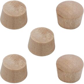 MroMax 50Pcs Round Wood Button Plugs 0.49" Dia Cherry Hardwood Furniture Buttons Caps 12.5mm Wooden Screw Covers for Screw Holes Craft Furniture Decoration Woodworking