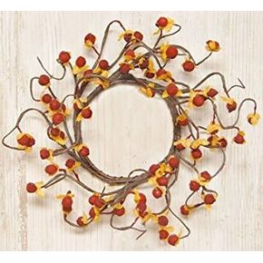 Bittersweet Wreath Golden Leaves Red Berries Country Primitive Floral Décor