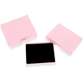 3 Pack Jewelry Gift Boxes, 2.76×3.54×0.71 Inch Small Gift Box wtih Lids Small Cardboard Jewelry Boxes Kraft Jewelry Gift Boxes Square Storage Case for Bracelets Earrings Necklaces Jewelry Gift (Pink)