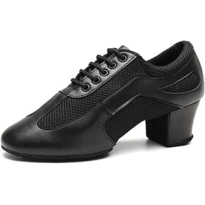 Women's Latin Dance Practice Shoes Closed Toe Ballroom Salsa Modern Dance Teaching Shoes with 2.5inch Heel