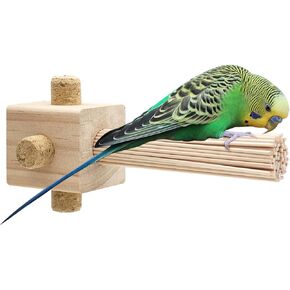 2 Pcs Parrot Chewing Stopper Toy Stand Perches Lollipop Stick Bird Toy Intelligence and Emotions Wood Foraging Toys for Parrots Cage Accessory (Wood-Lollipop, 2 Pack)