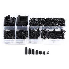 250pcs Plastic Shims Standoffs Nylon Spacer Nylon M2 M3 Male Female Hex Column Standoff Screws Nuts Assortment Kit, for Communication Electroplating M2 Male Standoff C