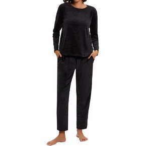 Women's Velvet Pajama Set Lounge Set Jogging Suit 2 Piece with Crew Neck Top and Sweatpants Sweatsuit Set