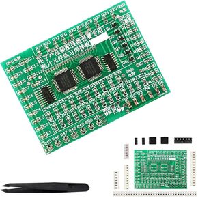 SMD Components Practice Board SMT Components Soldering Practice DIY Electronic Kit 77 SMD Components 8 Categories with Tweezers, for Vocational Skills Training
