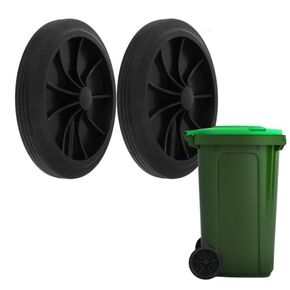 Cabilock 2Pcs Trash Can Spare Parts Wheeled Can Pulley Garbage Container Wheels Waste Container Wheels Outdoor Trash Can Wheels Garbage Wheels Commercial Plastic Rubber Wheel