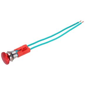 MECCANIXITY 1PCS 10A 250V AC 19mm 3/4" Momentary Mushroom Head Push Button Switch Gold 1NO Waterproof IP65 SPST with Socket Plug Domed Round 2 Welding Foot Switch