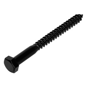 5/16" x 3" Stainless Steel Lag Screws Bolts, Heavy Duty External Hex Head Wood Screws, Black Finish, Partial Thread, 10 PCS