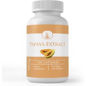 PURE ORIGINAL INGREDIENTS Papaya Extract, (100 Capsules) Always Pure, No Additives Or Fillers, Lab Verified