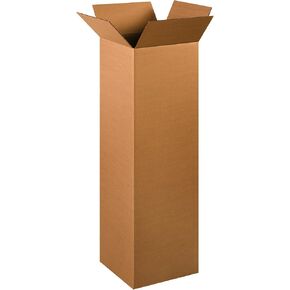 Partners Brand P121240 Tall Corrugated Boxes, 12"L x 12"W x 40"H, Kraft (Pack of 15)