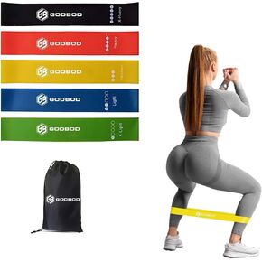 Ultimate Resistance Bands Set - 5 Pack with Carrying Bag, Exercise Bands for Strength Training, Yoga, Pilates, Physical Therapy, Home Workouts - Short Loop Bands