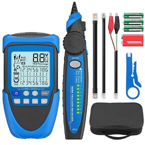 Network Cable Tester with PoE& NCV | Multifunction Ethernet Tester Cable Tester | Cable CAT5 CAT5e CAT6 Cat7 Cat8 Wire Tester | Test Length Measurement for Network Cable Telephone Line Finder