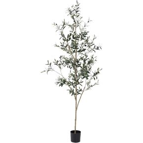 Olive Tree 7 feet, Tall Artificial Tree, Green Fake Tree, Realistic Silk Leaves and Fruits, More Leaves and Branches, Olive Trees Artificial, Indoor Decor Oliver Tree