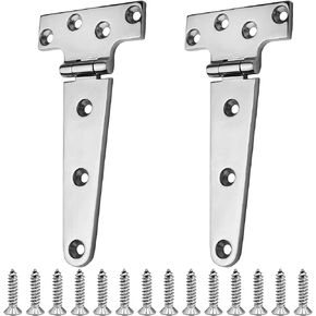 Stainless Steel T Hinges Marine Grade, 4 x 2 inch (100 x 54 mm), 316 SS, Boat Hinges with Screws 2 PCS