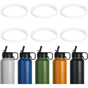 6pcs Seal Gasket Replacement for Thermoflask 16oz 24oz 32oz 40oz Water Bottle Parts Airtight with Straw Lid, Silicone O-Ring Sealing Cap Accessory (Not for Spout Lid and Chug Lid)