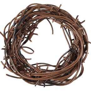 Taiyin Fake Rusted Barbed Wire Decoration Halloween Plastic Barb Wire Decoration Prop Western Decor Rusty Western Party Decorations Cowboy Decor for Cowboy Western Party Decor (Rust Red,8)