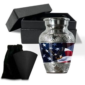American Flag | U.S. Flag Urn for Ashes - Large Cremation Urn for Adult Ashes Male & Female, Urn for Remains for Burial & Decoration & Funeral (Large)