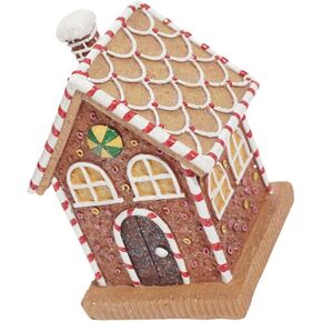 Gingerbread House Decorations Light Up LED Christmas Gingerbread House Figurine Lighted Candy Cane Xmas Village House Battery Operated Peppermint House Centerpiece