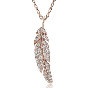 Meissa Silver Necklace for Women Feather Necklace Dainty Friendship Necklace Rose Gold Pendant Necklace (Silver) in Kuwait