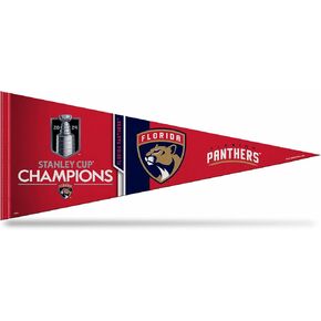 Rico Industries NHL Hockey Florida Panthers 2024 Stanley Cup Champs 12" x 30" Felt Wall Décor Pennant - Great for Home/Bed Room/Man Cave Décor