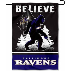 WinCraft Baltimore Ravens Bigfoot Sasquatch Believe Yard Garden Banner Flag