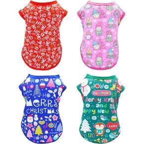 PET SHOW 4 Pack Blank Dog Shirts for Extra Small Doggies Female Tank Top Tee Solid Red Pink T-Shirts Pets Daily Plain Sleeveless Vest Cats Kittens Puppy Clothes Girls(X-Small)