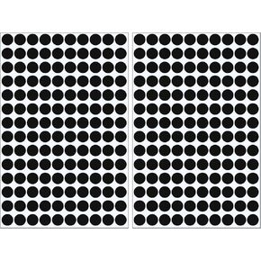 Waziaqoc 108pcs Self-Adhesive Screw Hole Stickers (Black), 2-Table Sheets Screw Covers Caps PVC Dustproof Round Stickers for Wooden Furniture - 12mm/0.47inch
