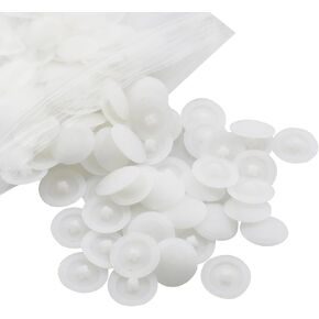 TAODAN 100PCS White Plastic Self Tapping Screw Caps Furniture Screw Caps Suitable for Screw or Furniture Locknut