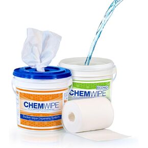 ChemWipe Refill Rolls - Refill Box for Bucket Wiper Dispensing System (180 Heavy Duty Towels) 6 Rolls in Case