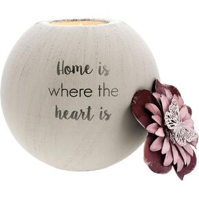 Pavilion - 5" Home Terracotta Candle Holder, Tealight Candle Holder Home Decor, House Warming Presents for New Home, New Apartment Gifts for Women, 1 Count, White/Pink