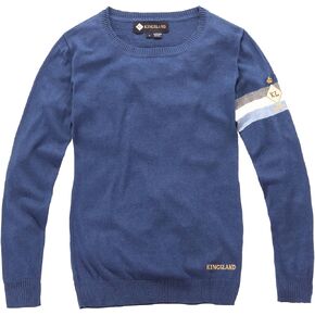 Zelma Ladies Cotton and Cashmere Roundneck Sweater-Blue