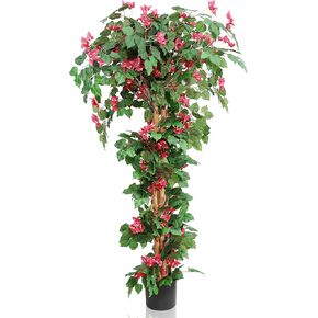 5FT Bougainvillea Artificial Tree with Flowers, Fake Bougainvillea Tall Trees, Faux Blooming Tree in Plastic Pot for Indoor Front Porch Decor or Outdoor Home Office, 1 PCS(59 inch)