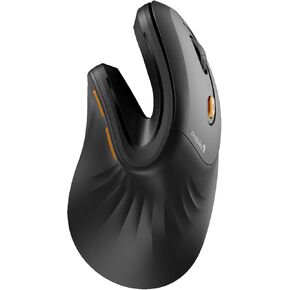 ProtoArc Ergonomic Mouse, EM11 NL Wireless Vertical Mouse, Rechargeable Optical Mice with Multi-Device (Bluetooth + Bluetooth + USB Connection), 3 Adjustable DPI for Computer Mac, Windows Blue Button