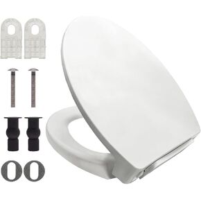 Soft Close Toilet Seat - Elongated for Toto SS114#01 Cotton White Mounting Hardware included