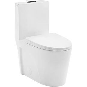 Swiss Madison Well Made Forever SM-1T254HB, St. Tropez One Piece Elongated Toilet Dual Vortex Flush, Black Hardware