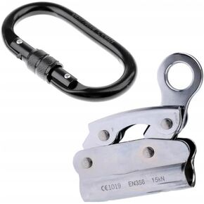 Self Locking Rope Grab Stainless Steel Removable Trailing Fall Arrester Anti Fall Protection Equipment Rope Grab Ascender for Rocking Climbing