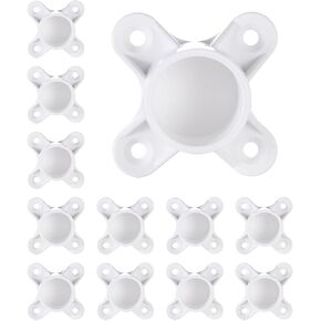 12 Pack 3/4" PVC Flange Table Leg Cap Fittings, PVC Table Screw Caps for DIY Pole Holder Projects, Furniture Support Feet, Making Storage Shelves Support Feet, White