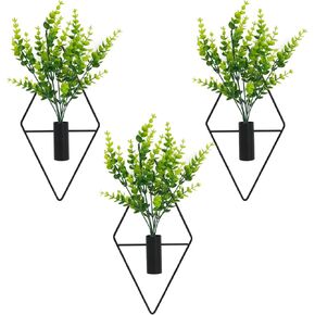 3 Pcs Wall Plants Artificial Decor,Metal Plant Wall Decor,Boho Wall Decor,Home Office Living Room Wall Decor(Eucalyptus)