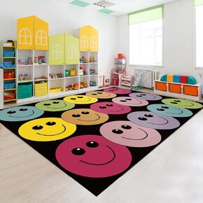 26 Alphabet Educational Area Rug Large Multicolor Play Carpet Classroom Rug Children's Classroom Carpet Pastel Rug for Kids Teaching and Playroom, 5' x 7'5"