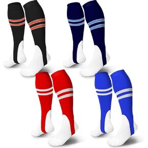 Jeyiour 4 Pairs 7 Inch Baseball Stirrups Softball Stirrups Assorted Colors Baseball Stirrup Socks for Sports Outdoor in Kuwait