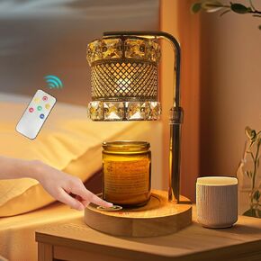 Candle Warmer Lamp, Touch Control Height Adjustable Electric Wax Melt Warmer Dimmable for Jar Candles with 2 Bulbs Timer, Gifts for Mom Christmas House Warming Living Room Bedroom Home Decor
