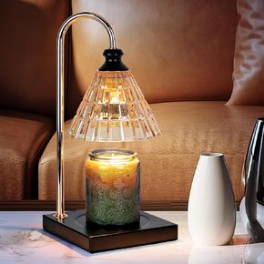 Soilsiu Candle Warmer Lamp with Timer, Dimmable Candle Warmer for Bedroom,Home Decor Wax Melting Warmer for Jar Candles, Gift for New Home (2 x GU10 Bulbs Included) (Black)