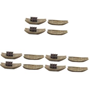 Amosfun 8 Pcs Micro Landscape Fishing Boat Sailboat Model Bookshelf Decoration Model Decoration Boat Miniature Bonsai Decor Micro-Landscape Decoration Models Plastic Artificial Wooden Boat