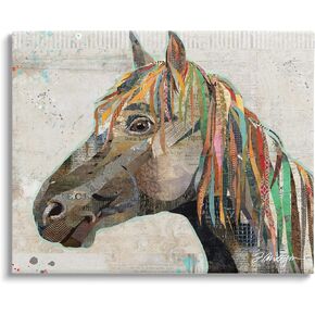 Stupell Industries Farm Horse Animal Portrait Varied Script Words Collage Canvas Wall Art, Design By Traci Anderson