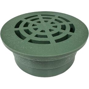 Durable Plastic Round Grate for 3" Drain Pipe - UV Resistant, Ideal for Lawns, Patios, & Landscaped Areas - Green or Black (1 Unit) (GREEN)