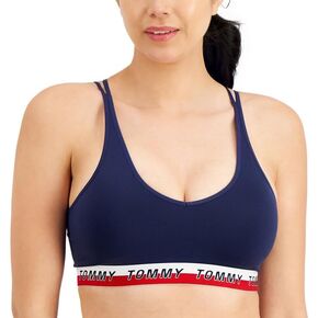 Tommy Hilfiger Sport Womens Logo Fitness Sports Bra Navy XS