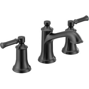 Moen Dartmoor Chrome Two-Handle High Arc Widespread Bathroom Sink Faucet for 3-Hole Setups with Valve Included, TV6805