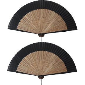 2 Pieces Handheld Fans Folding Hand Fan for Women Chinese Japanese Vintage Bamboo Silk Folding Fans for Dancing Performance Cosplay Wedding Party Props Decoration