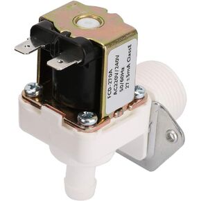 AC 220V Electric Solenoid Valve, 3/4 thread Inlet Feed Water Solenoid Valve, N/C Normally Closed Type Plastic Solenoid Valve for Ice Maker