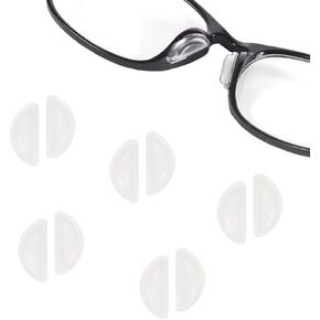 Eyeglasses Nose Pads, 5 Pairs Soft Silicone Self Adhesive Nose Pads,Anti Slip Air Cushion Stick on Nose Piece for Glasses Eyeglasses（white）